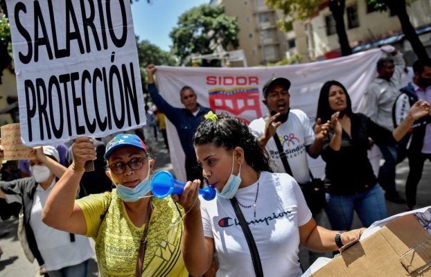 Trabajadores venezolanos marcharon y reclamaron en su día sueldos dignos